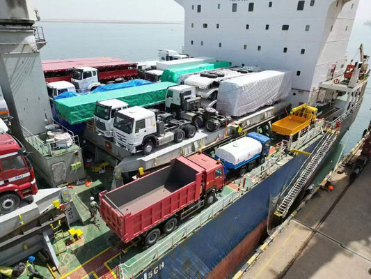 5 HOWO dump trucks were shipped to Ghana